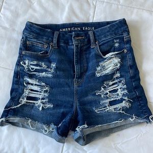 American Eagle high rise stretchy Jean shorts